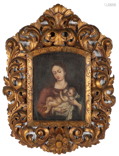 Old Master's Style Painting of Madonna and Child