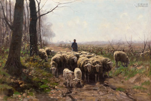 Hermann Johannes van der Weele (Dutch, 1852-1930) A Shepherd...