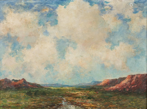 Albert Lorey Groll (American, 1866-1952) "In New Mexico...