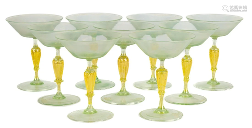 (8) Venetian Glass Stemware