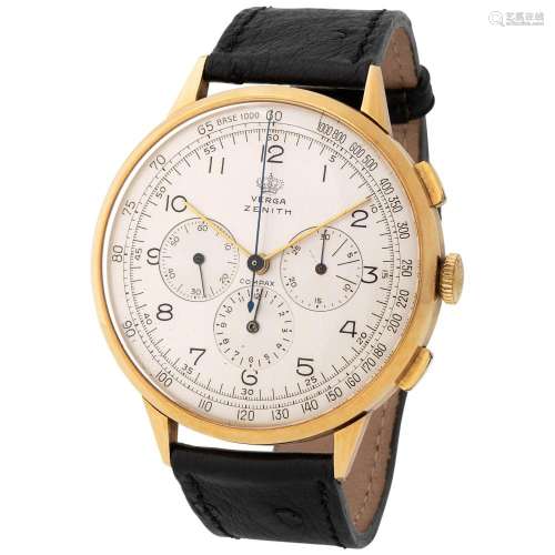 ZENITH. VERY RARE AND OVERSIZED, COMPAX, CHRONOGRAPH WRISTWA...