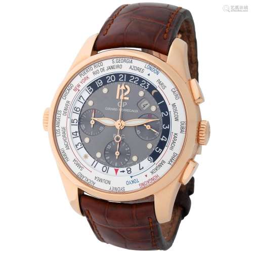 GIRARD PERREGAUX. ATTRACTIVE AND WELL PRESERVED, WORLD TIME,...