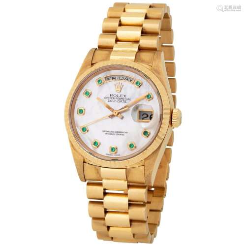 ROLEX. CHARISMATIC AND COLORFUL, DAY-DATE, AUTOMATIC WRISTWA...