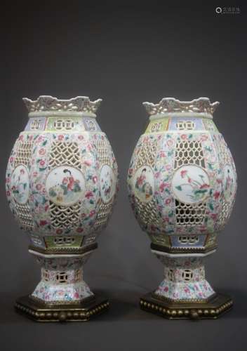 Two 18th century Buddha lamps in China