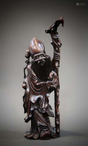 A woodcarving figure of the 18th century in China