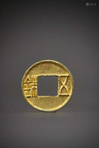 A Chinese gold coin