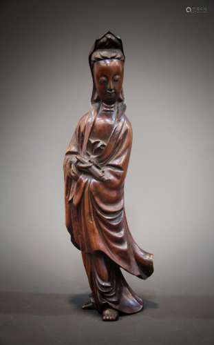 A Chinese woodcarving figure
