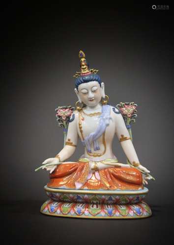 An 18th Century porcelain Buddha in China