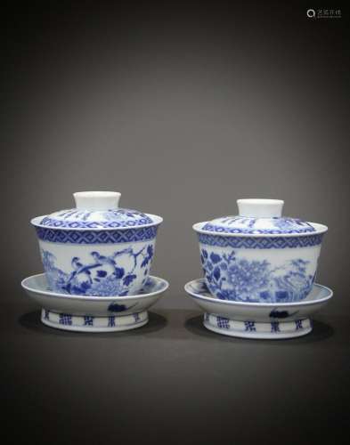 Two sets of Chinese porcelain works of Art
