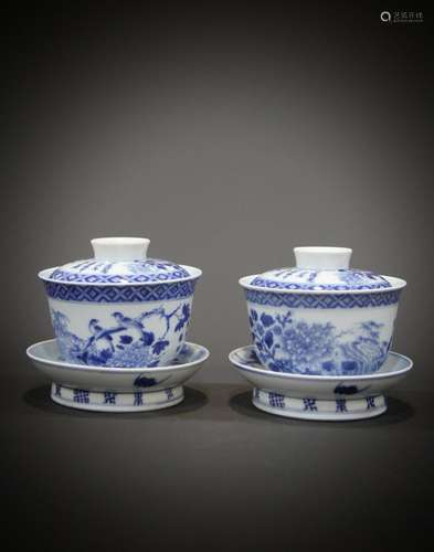 Two sets of Chinese porcelain works of Art