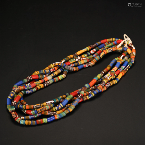 A Western Asiatic Glass Beads Necklace