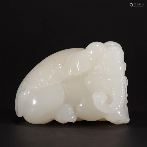 A Chinese Carved White Jade Decoration Qing Dyn.