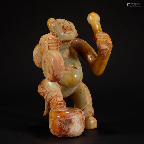 A Carved Jade Musician Han Dyn.