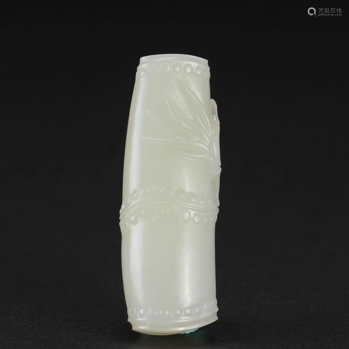 A Chinese Carved White Jade Decoration Qing Dyn.