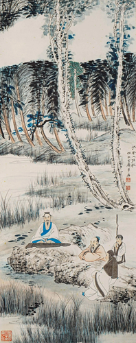 A Chinese Scroll Painting By Zhang Daqian