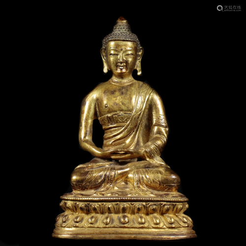 A Bronze-gilt Figure of Amitayus Qing Dyn.