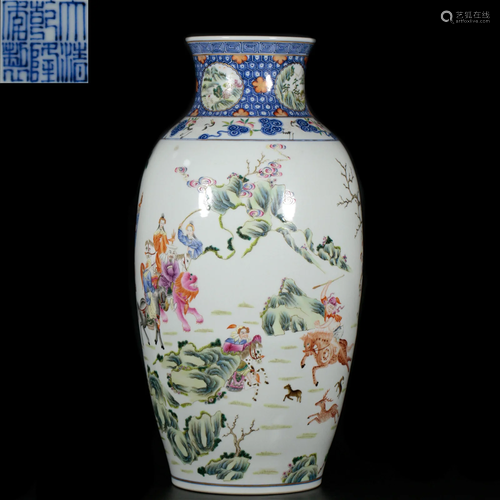 A Chinese Famille Rose Vase Qing Dyn.