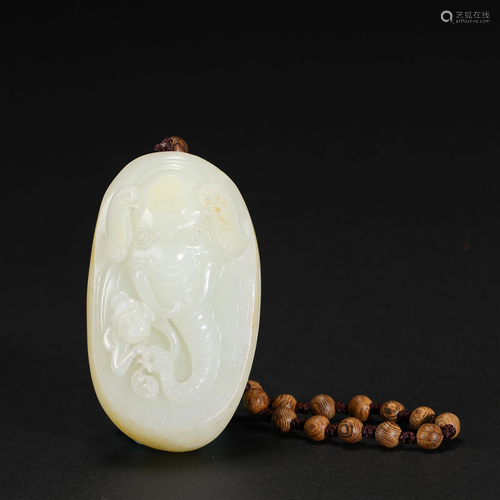 A Chinese White Jade Carving Qing Dyn.