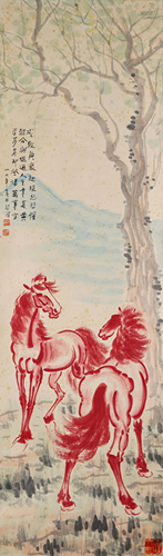 A Chinese Scroll Painting By Xu Beihong