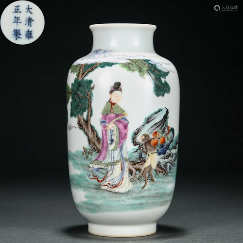 A Chinese Famille Rose Lantern Vase Qing Dyn.