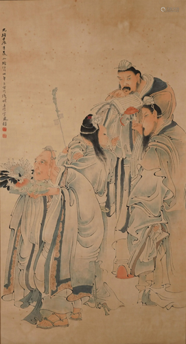 A Chinese Scroll Painting By Ren Bonian