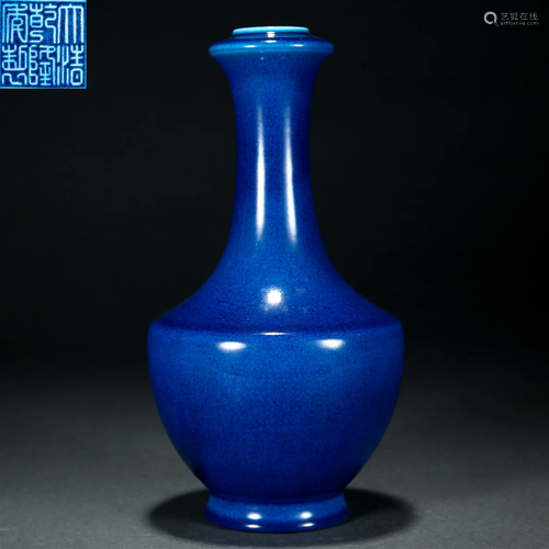 A Chinese Blue Glazed Vase Qing Dyn.