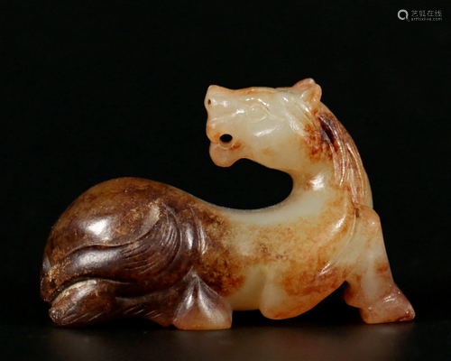 A Chinese Jade Beast Carving Qing Dyn.