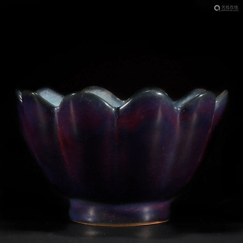 A Chinese Jun-ware Lobed Bowl Qing Dyn.