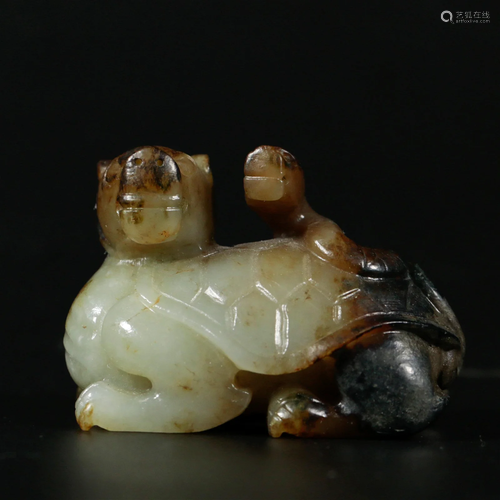 A Chinese Carved Jade Beast Ming Dyn. Or Before