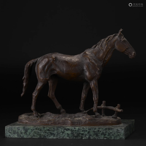 A Chinese Bronze Horse Decoration