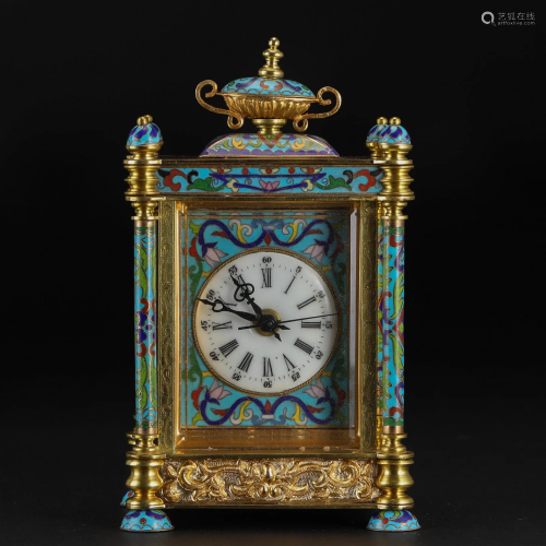 A Chinese Cloisonne Enamel Clock