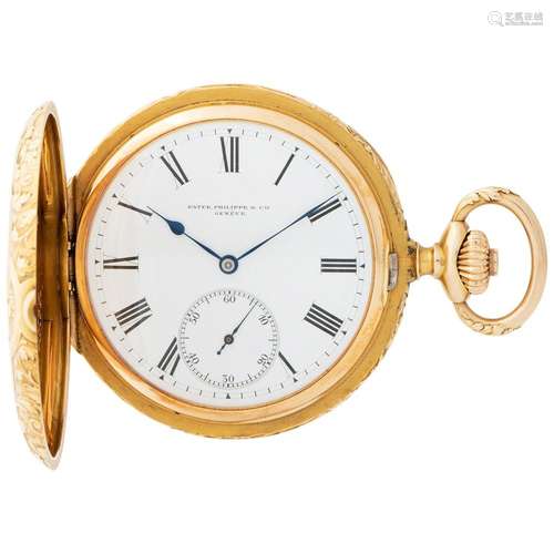 PATEK PHILIPPE. VERY RARE AND FINE, HUNTER CASE, POCKET WATC...