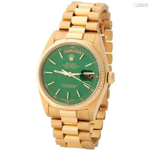 ROLEX. EXTREMELY RARE AND VALUABLE, DAY-DATE, AUTOMATIC WRIS...