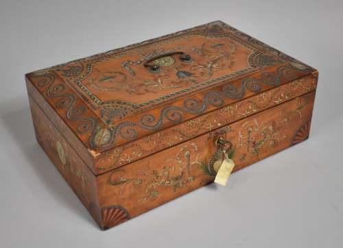A 19th Century Continental Satin Wood Lace Box with Studwork...