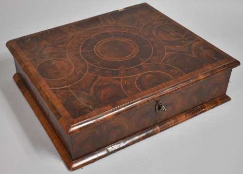 A William and Mary Oyster Veneered Lace Box of Rectangular F...