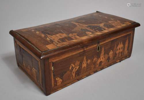 An Early Dutch Colonial Marquetry Work Travel Box, The Hinge...