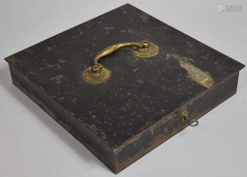 A Victorian Iron Strong Box of Rectangular Form, the Hinged ...