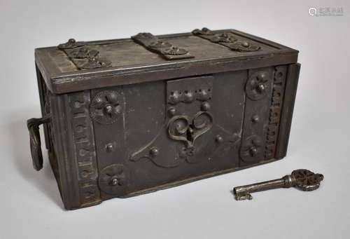 A 17th Century Continental Armada Steel Chest of Small Propo...