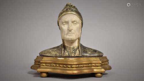 A 19th Century Italian Plaster Bust of Dante Alighieri, Supp...