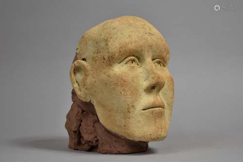 An Artist Made Sculpted and Painted Terracotta Portrait Head...