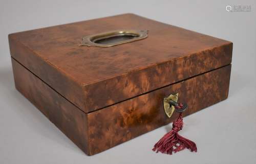 A 19th Century Thuya Veneered Trinket Box with a Metal Carry...