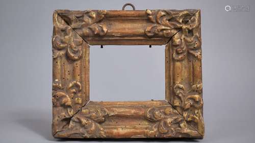 A Small 19th Century Gilt Painted Wooden and Gesso Florentin...