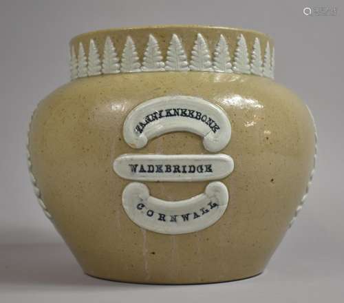 A Large 19th Century Stoneware Advertising Jar for Fanny Kne...