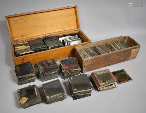 A Large Collection of Victorian Coloured Magic Lantern Slide...