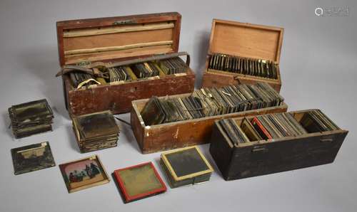 A Large Collection of Victorian Magic Lantern Slides, Variou...