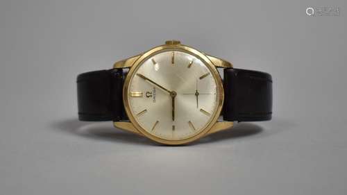 A Vintage Presentation Omega Gold Plated Wrist Watch with Le...