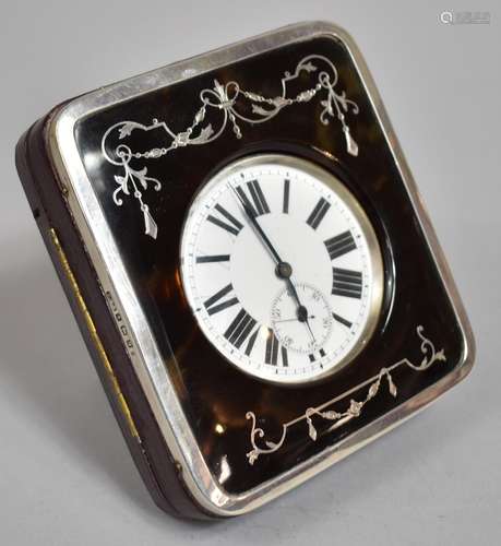 A Silver and Tortoiseshell Goliath Pocket Watch Holder (Birm...