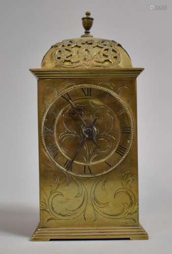 A Brass Carriage Clock with Roman Numeral Chapter Ring with ...