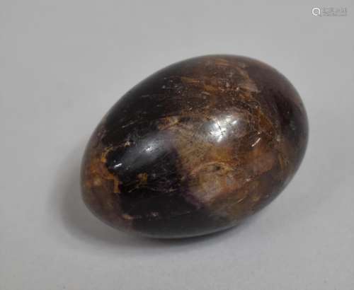 A Blue John Egg, 5cms Long, Drill Hole to Base