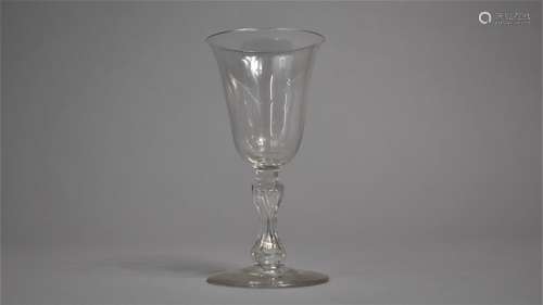 A 19th Century Drinking Glass with Hollow Silesian Type Stem...